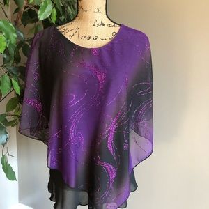 Purple and black blouse